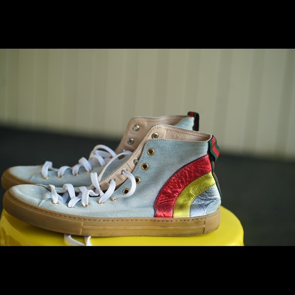 Gucci Shoes - Gucci unisex denim rainbow sneaker m 7 w9